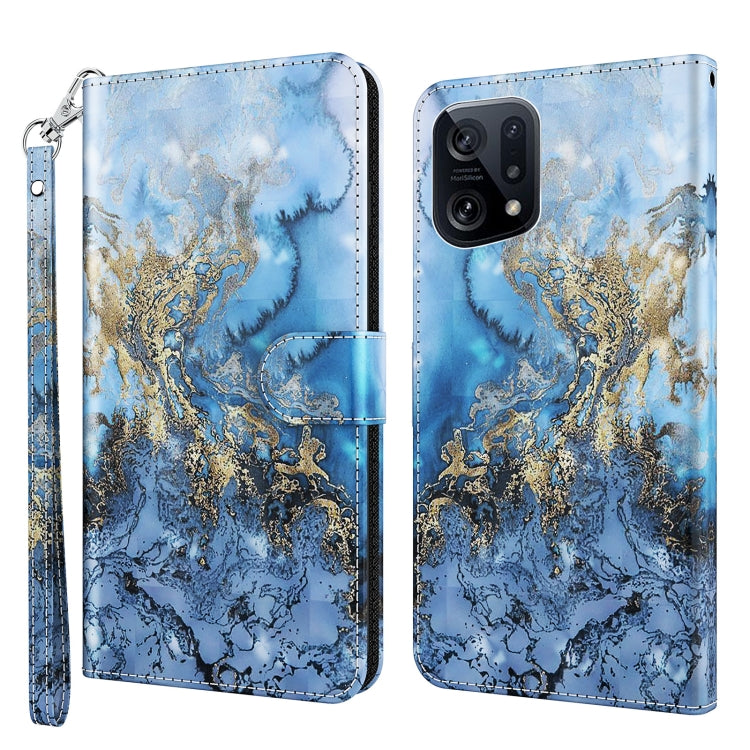 3D Painting Pattern TPU + PU Leather Phone Case, For OPPO Find X5, For OPPO Find X5 Pro, For OPPO Reno7 5G/Find X5 Lite, For vivo Y72 5G