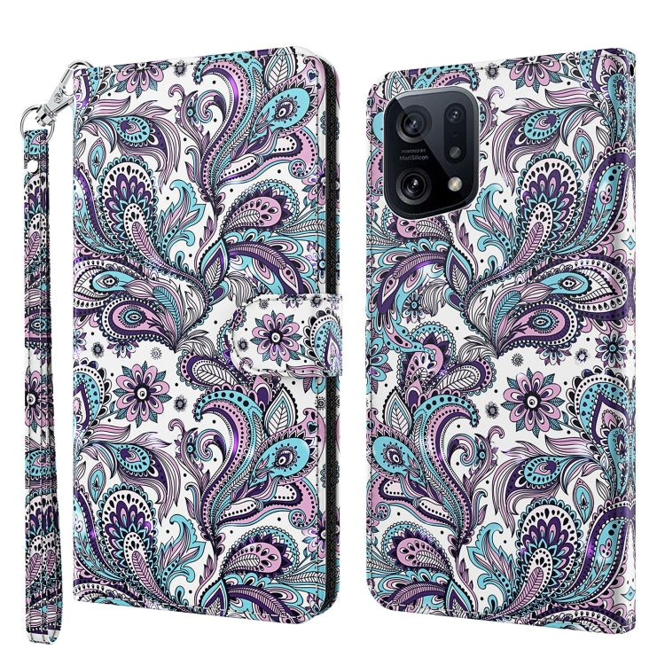 3D Painting Pattern TPU + PU Leather Phone Case, For OPPO Find X5, For OPPO Find X5 Pro, For OPPO Reno7 5G/Find X5 Lite, For vivo Y72 5G