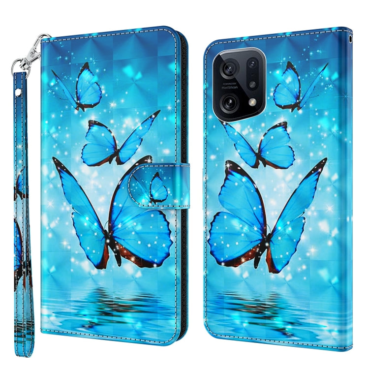 3D Painting Pattern TPU + PU Leather Phone Case, For OPPO Find X5, For OPPO Find X5 Pro, For OPPO Reno7 5G/Find X5 Lite, For vivo Y72 5G