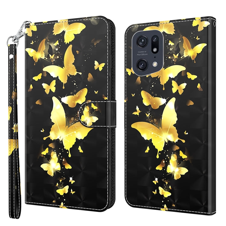 3D Painting Pattern TPU + PU Leather Phone Case, For OPPO Find X5, For OPPO Find X5 Pro, For OPPO Reno7 5G/Find X5 Lite, For vivo Y72 5G