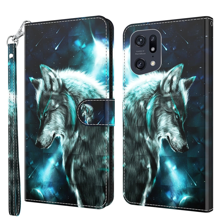 3D Painting Pattern TPU + PU Leather Phone Case, For OPPO Find X5, For OPPO Find X5 Pro, For OPPO Reno7 5G/Find X5 Lite, For vivo Y72 5G