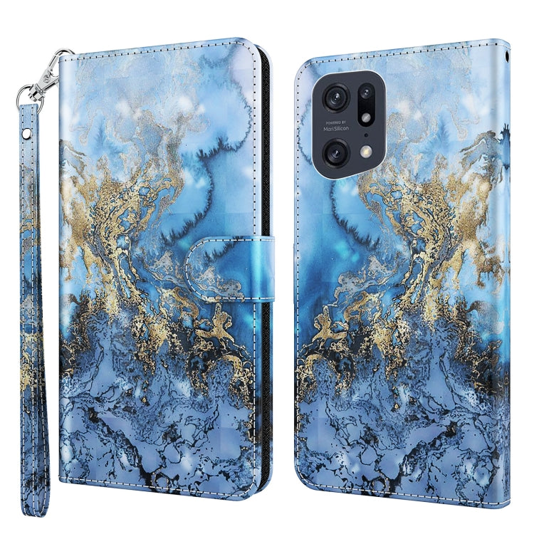 3D Painting Pattern TPU + PU Leather Phone Case, For OPPO Find X5, For OPPO Find X5 Pro, For OPPO Reno7 5G/Find X5 Lite, For vivo Y72 5G