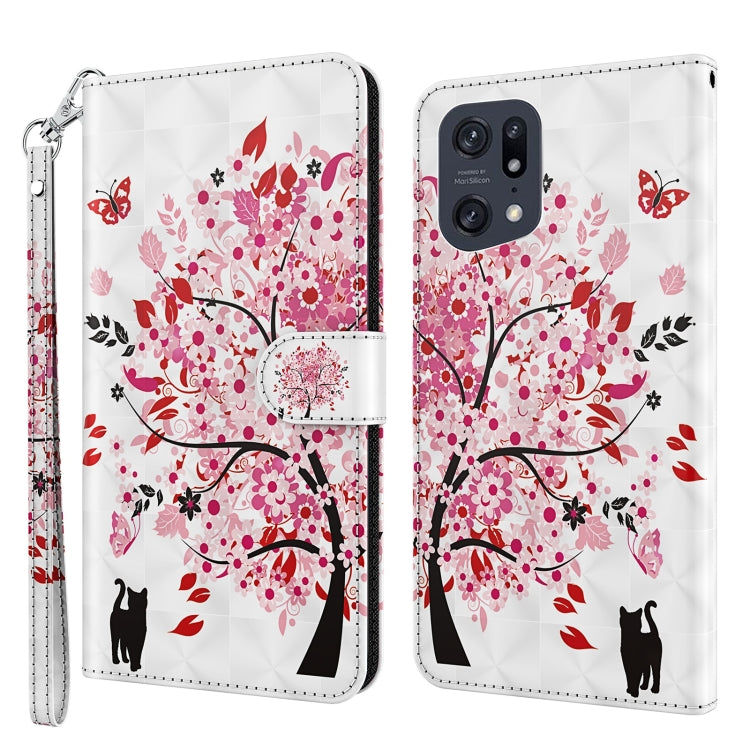 3D Painting Pattern TPU + PU Leather Phone Case, For OPPO Find X5, For OPPO Find X5 Pro, For OPPO Reno7 5G/Find X5 Lite, For vivo Y72 5G