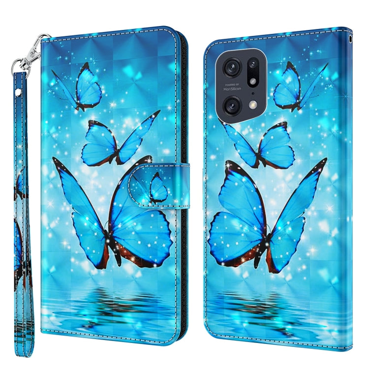 3D Painting Pattern TPU + PU Leather Phone Case, For OPPO Find X5, For OPPO Find X5 Pro, For OPPO Reno7 5G/Find X5 Lite, For vivo Y72 5G