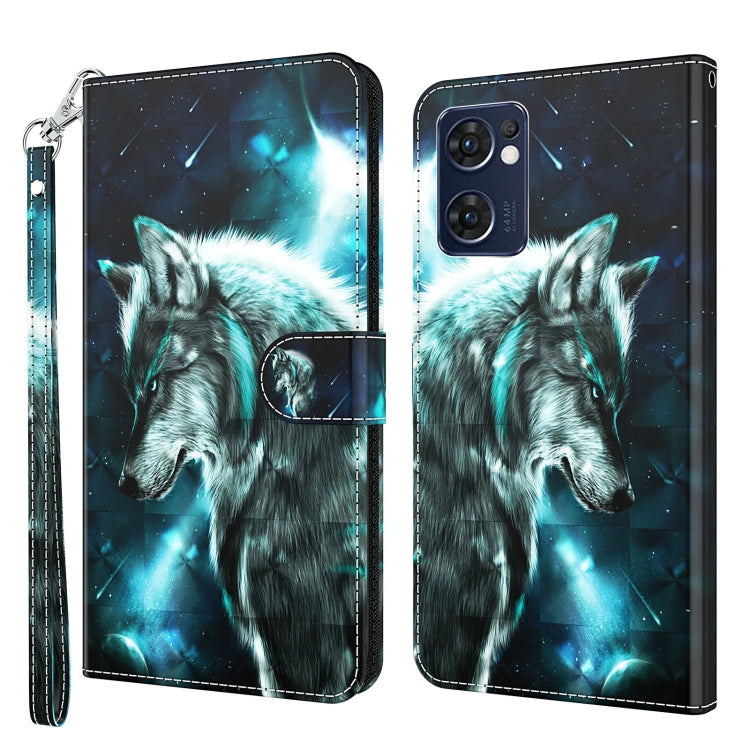 3D Painting Pattern TPU + PU Leather Phone Case, For OPPO Find X5, For OPPO Find X5 Pro, For OPPO Reno7 5G/Find X5 Lite, For vivo Y72 5G