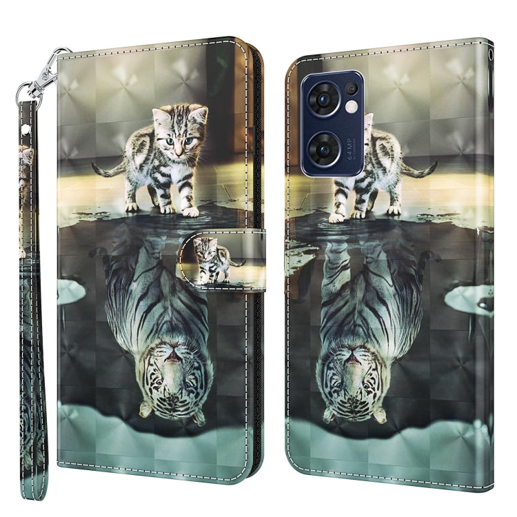 3D Painting Pattern TPU + PU Leather Phone Case, For OPPO Find X5, For OPPO Find X5 Pro, For OPPO Reno7 5G/Find X5 Lite, For vivo Y72 5G