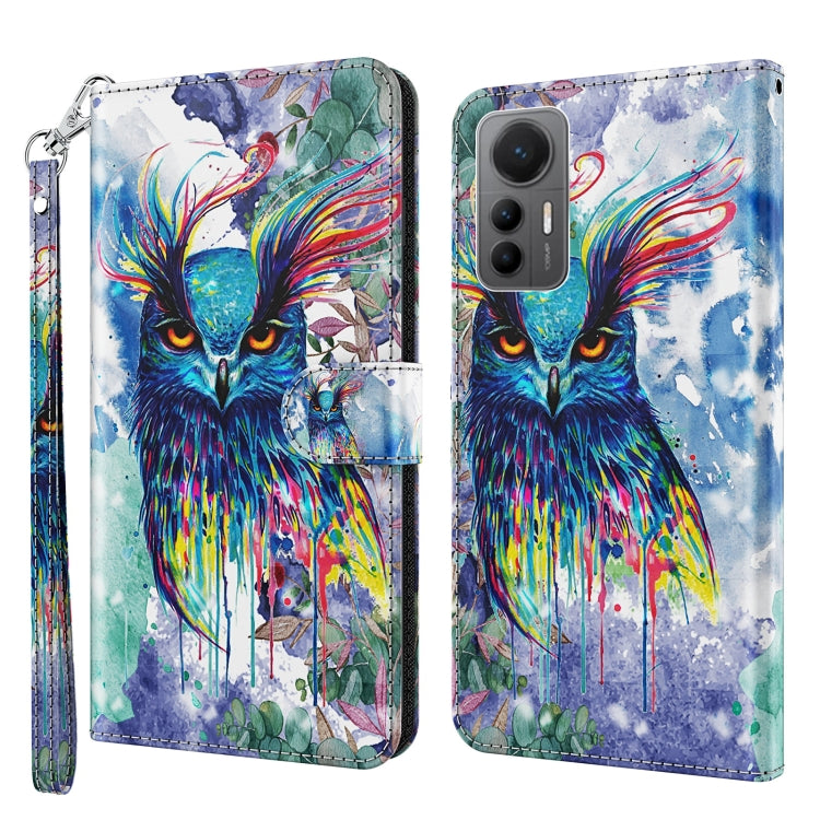3D Painting Pattern TPU + PU Leather Phone Case, For Xiaomi Redmi 10A, For Xiaomi Poco M4 5G/Redmi 10 5G, For Xiaomi 12 Lite 4G/5G