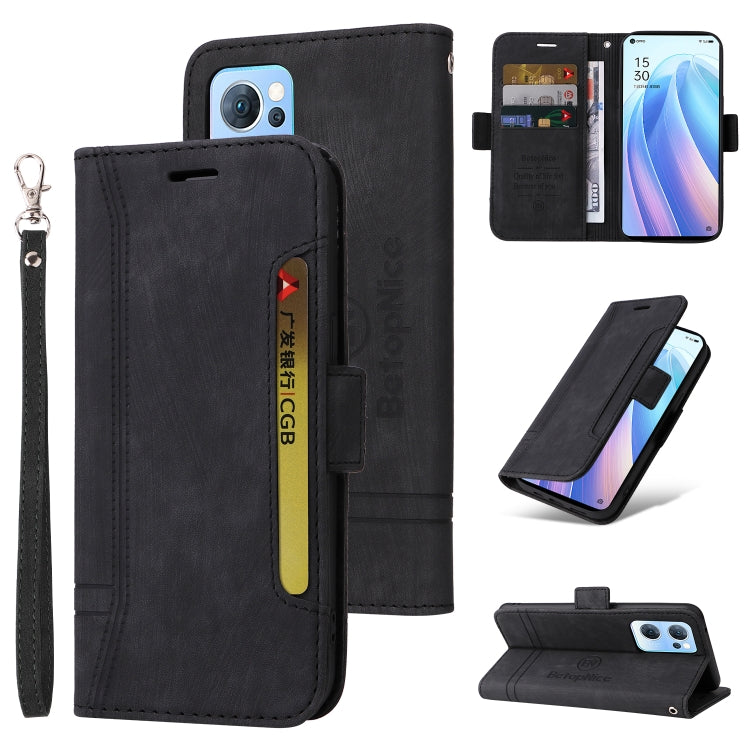 BETOPNICE Dual-side Buckle Leather Phone Case, For Realme 9i / A96 4G / A76 4G / A36 4G, For vivo S12, For OPPO Reno7 / F21 Pro, For OPPO Reno 7 5G Global / Find X5 Lite, For vivo S12 Pro / V23 Pro 5G, For Realme GT Neo2 5G CN Version, For Realme C21  ...