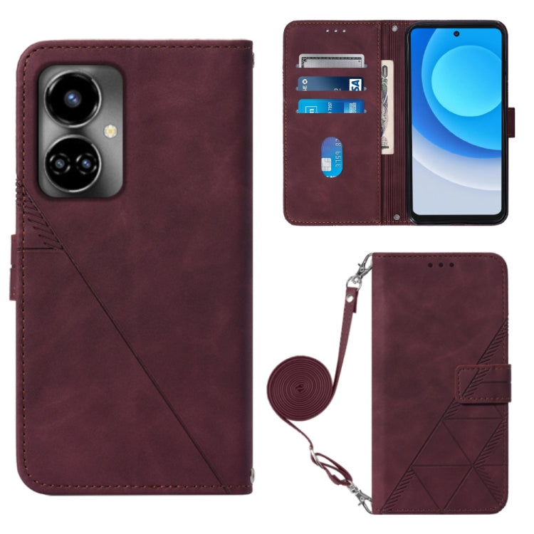 Crossbody 3D Embossed Flip Leather Phone Case, For Tecno Camon 19, For Tecno Camon 19 Neo, For Tecno Camon 19 Pro 5G, For Tecno Pop 6, For OnePlus 10T 5G Global, For Tecno Pova 3 LE7, For Tecno Spark 9 Pro / Spark 9T, For ZTE Blade A52