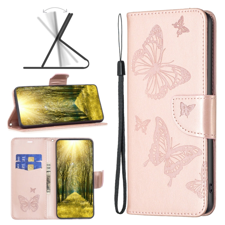 Two Butterflies Embossing Leather Phone Case, For vivo Y35/Y22, For Xiaomi Redmi A1/A1+, For Samsung Galaxy A04 4G, For Samsung Galaxy A23e 5G
