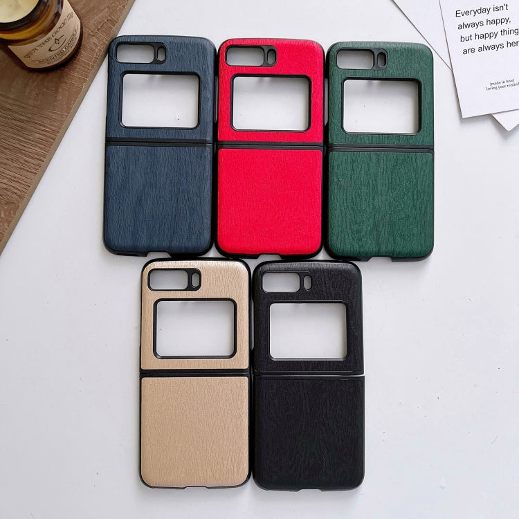 Wood Texture PU Phone Case, For Motorola Moto Razr 2022