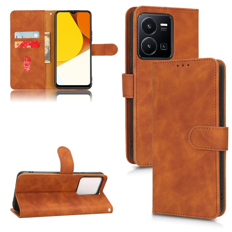 Skin Feel Magnetic Flip Leather Phone Case, For Realme V23 5G / OPPO A57 5G, For vivo Y22s / Y35, For Cubot X50, For Motorola Edge 30 Lite / 30 Neo, For Samsung Galaxy A23e 5G / A23 5G / A23s JP Version, For Sony Xperia 5 IV