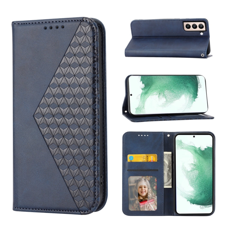 Cubic Grid Calf Texture Magnetic Closure Leather Phone Case, For Samsung Galaxy S22 5G, For Samsung Galaxy S22+ 5G, For Samsung Galaxy S22 Ultra 5G, For Samsung Galaxy S21 5G, For Samsung Galaxy S21+ 5G, For Samsung Galaxy S21 FE 5G                    ...