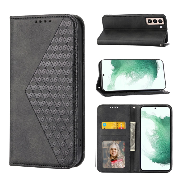 Cubic Grid Calf Texture Magnetic Closure Leather Phone Case, For Samsung Galaxy S22 5G, For Samsung Galaxy S22+ 5G, For Samsung Galaxy S22 Ultra 5G, For Samsung Galaxy S21 5G, For Samsung Galaxy S21+ 5G, For Samsung Galaxy S21 FE 5G                    ...