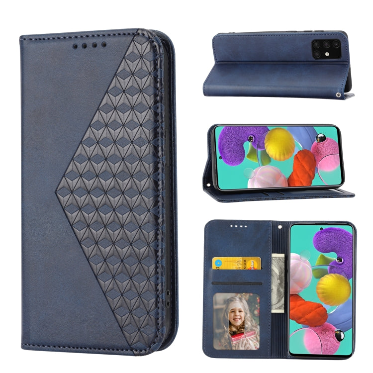 Cubic Grid Calf Texture Magnetic Closure Leather Phone Case, For Samsung Galaxy A51 4G, For Samsung Galaxy A71 4G, For Samsung Galaxy A32 4G, For Samsung Galaxy A32 5G, For Samsung Galaxy A52 4G / 5G, For Samsung Galaxy A72 4G / 5G                     ...