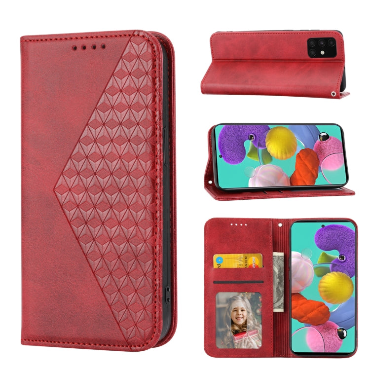 Cubic Grid Calf Texture Magnetic Closure Leather Phone Case, For Samsung Galaxy A51 4G, For Samsung Galaxy A71 4G, For Samsung Galaxy A32 4G, For Samsung Galaxy A32 5G, For Samsung Galaxy A52 4G / 5G, For Samsung Galaxy A72 4G / 5G                     ...