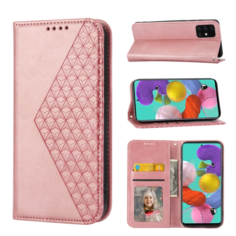 Cubic Grid Calf Texture Magnetic Closure Leather Phone Case, For Samsung Galaxy A51 4G, For Samsung Galaxy A71 4G, For Samsung Galaxy A32 4G, For Samsung Galaxy A32 5G, For Samsung Galaxy A52 4G / 5G, For Samsung Galaxy A72 4G / 5G                     ...