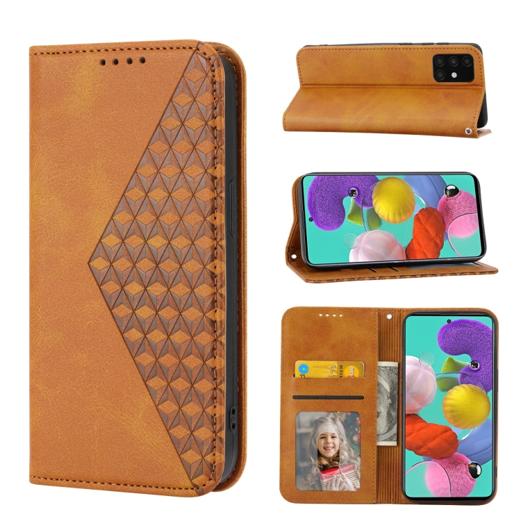 Cubic Grid Calf Texture Magnetic Closure Leather Phone Case, For Samsung Galaxy A51 4G, For Samsung Galaxy A71 4G, For Samsung Galaxy A32 4G, For Samsung Galaxy A32 5G, For Samsung Galaxy A52 4G / 5G, For Samsung Galaxy A72 4G / 5G                     ...