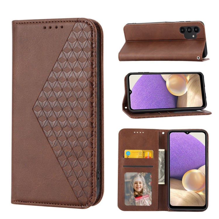 Cubic Grid Calf Texture Magnetic Closure Leather Phone Case, For Samsung Galaxy A51 4G, For Samsung Galaxy A71 4G, For Samsung Galaxy A32 4G, For Samsung Galaxy A32 5G, For Samsung Galaxy A52 4G / 5G, For Samsung Galaxy A72 4G / 5G                     ...