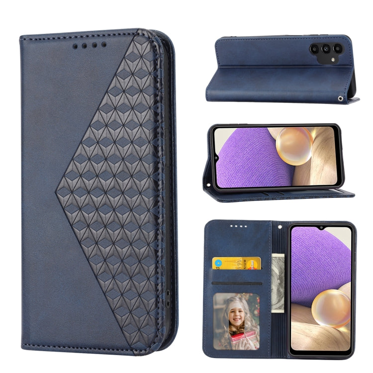 Cubic Grid Calf Texture Magnetic Closure Leather Phone Case, For Samsung Galaxy A51 4G, For Samsung Galaxy A71 4G, For Samsung Galaxy A32 4G, For Samsung Galaxy A32 5G, For Samsung Galaxy A52 4G / 5G, For Samsung Galaxy A72 4G / 5G                     ...