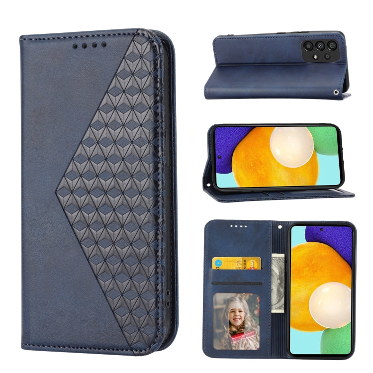 Cubic Grid Calf Texture Magnetic Closure Leather Phone Case, For Samsung Galaxy A51 4G, For Samsung Galaxy A71 4G, For Samsung Galaxy A32 4G, For Samsung Galaxy A32 5G, For Samsung Galaxy A52 4G / 5G, For Samsung Galaxy A72 4G / 5G                     ...