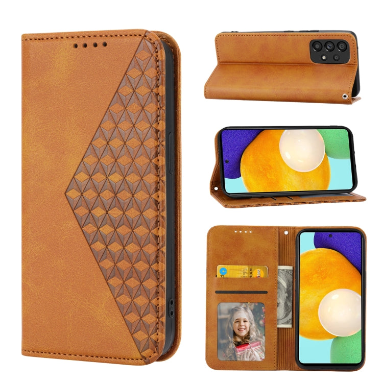 Cubic Grid Calf Texture Magnetic Closure Leather Phone Case, For Samsung Galaxy A51 4G, For Samsung Galaxy A71 4G, For Samsung Galaxy A32 4G, For Samsung Galaxy A32 5G, For Samsung Galaxy A52 4G / 5G, For Samsung Galaxy A72 4G / 5G                     ...