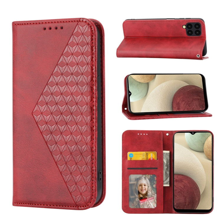 Cubic Grid Calf Texture Magnetic Closure Leather Phone Case, For Samsung Galaxy A51 4G, For Samsung Galaxy A71 4G, For Samsung Galaxy A32 4G, For Samsung Galaxy A32 5G, For Samsung Galaxy A52 4G / 5G, For Samsung Galaxy A72 4G / 5G                     ...