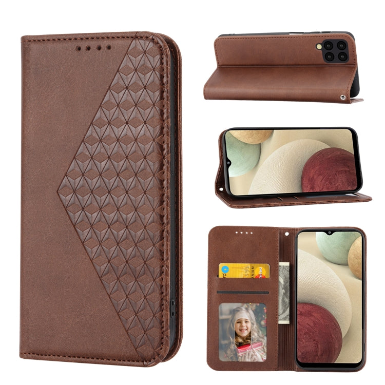 Cubic Grid Calf Texture Magnetic Closure Leather Phone Case, For Samsung Galaxy A51 4G, For Samsung Galaxy A71 4G, For Samsung Galaxy A32 4G, For Samsung Galaxy A32 5G, For Samsung Galaxy A52 4G / 5G, For Samsung Galaxy A72 4G / 5G                     ...