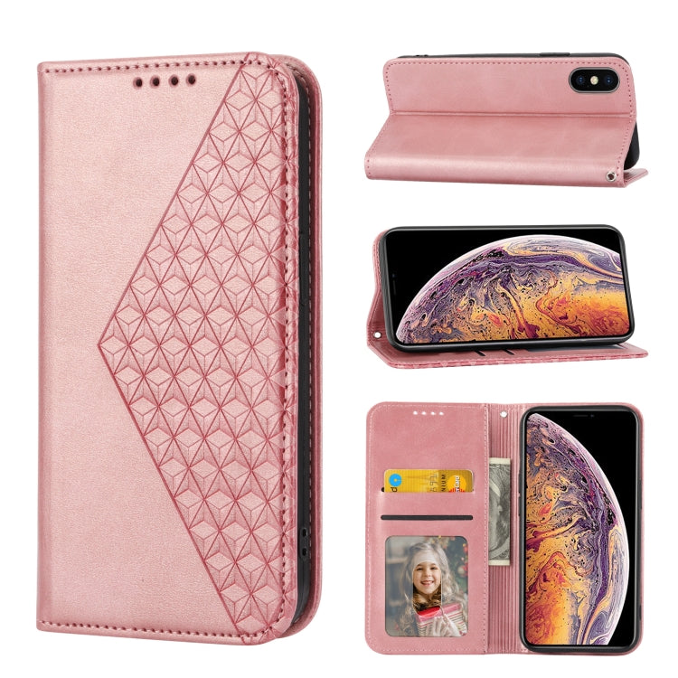 Cubic Grid Calf Texture Magnetic Closure Leather Phone Case, For iPhone 12 mini, For iPhone 12 / 12 Pro, For iPhone 12 Pro Max, For iPhone 11, For iPhone 11 Pro, For iPhone 11 Pro Max, For iPhone X / XS, For iPhone XR