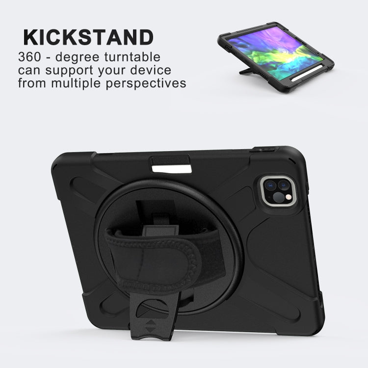 For iPad Pro 12.9 (2020) 360 Degree Rotation Silicone Protective Cover with Holder & Hand Strap & Long Strap & Pencil Slot, For iPad Pro 12.9 2020 / 2018, For iPad Pro 12.9 2022 / 2020 / 2021 / 2018