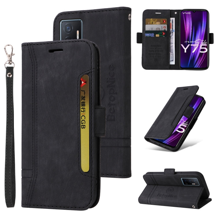 BETOPNICE Dual-side Buckle Leather Phone Case, For Realme 9i 5G, For Realme 8i, For vivo Y77 5G Global, For vivo Y02s / Y16 4G, For vivo Y75 4G / V23e 4G/5G, For vivo Y35 4G / Y22s / Y22, For vivo V25 / V25e 4G Global