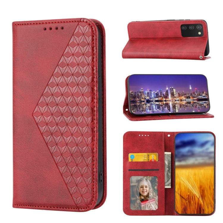 Cubic Grid Calf Texture Magnetic Closure Leather Phone Case, For OPPO A57 2022, For Sony Xperia 1 IV, For Sony Xperia 10 IV, For Google Pixel 6, For Google Pixel 6 Pro, For Google Pixel 6a, For Google Pixel 7, For Google Pixel 7 Pro