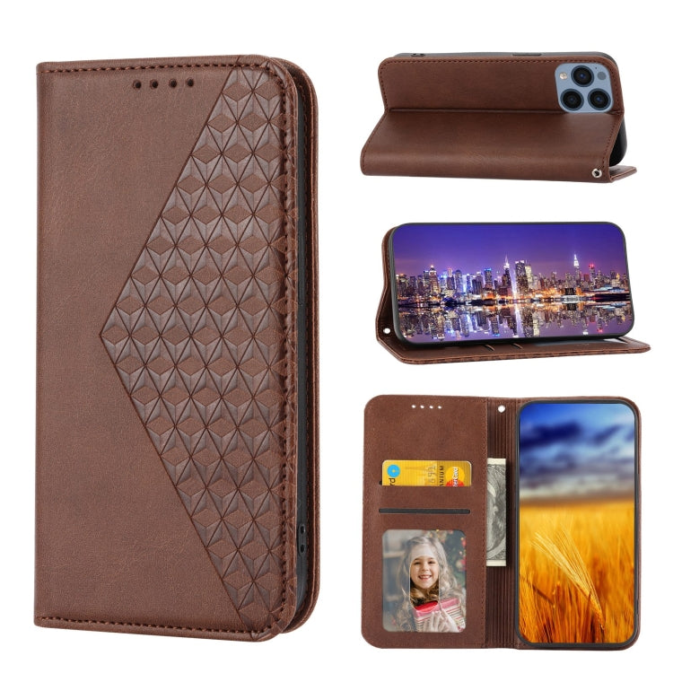 Cubic Grid Calf Texture Magnetic Closure Leather Phone Case, For OPPO A57 2022, For Sony Xperia 1 IV, For Sony Xperia 10 IV, For Google Pixel 6, For Google Pixel 6 Pro, For Google Pixel 6a, For Google Pixel 7, For Google Pixel 7 Pro