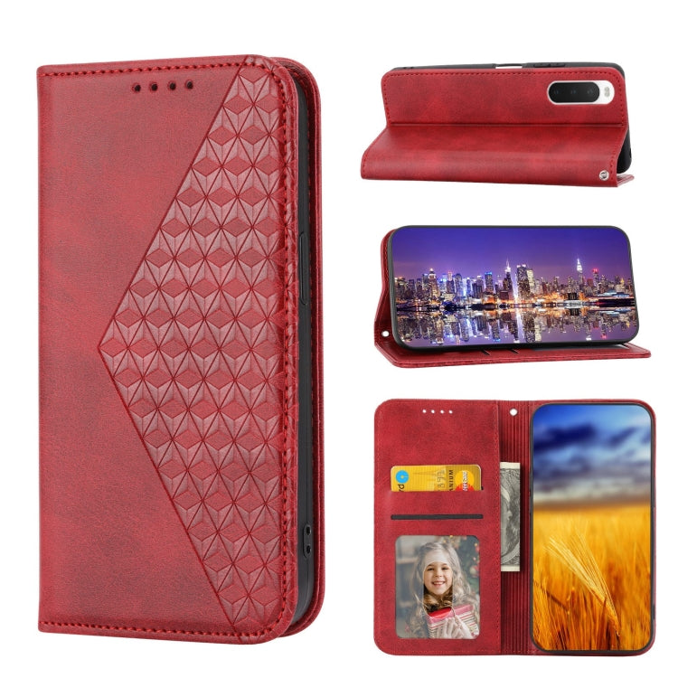 Cubic Grid Calf Texture Magnetic Closure Leather Phone Case, For OPPO A57 2022, For Sony Xperia 1 IV, For Sony Xperia 10 IV, For Google Pixel 6, For Google Pixel 6 Pro, For Google Pixel 6a, For Google Pixel 7, For Google Pixel 7 Pro