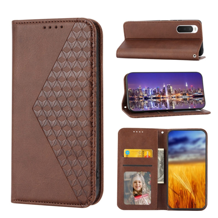 Cubic Grid Calf Texture Magnetic Closure Leather Phone Case, For OPPO A57 2022, For Sony Xperia 1 IV, For Sony Xperia 10 IV, For Google Pixel 6, For Google Pixel 6 Pro, For Google Pixel 6a, For Google Pixel 7, For Google Pixel 7 Pro