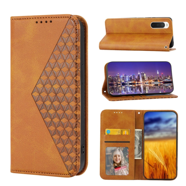 Cubic Grid Calf Texture Magnetic Closure Leather Phone Case, For OPPO A57 2022, For Sony Xperia 1 IV, For Sony Xperia 10 IV, For Google Pixel 6, For Google Pixel 6 Pro, For Google Pixel 6a, For Google Pixel 7, For Google Pixel 7 Pro