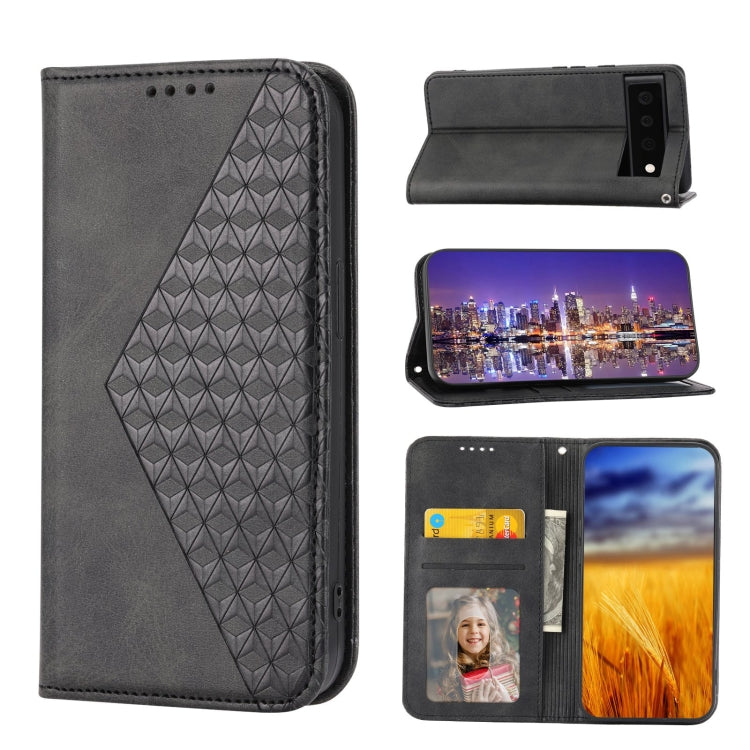 Cubic Grid Calf Texture Magnetic Closure Leather Phone Case, For OPPO A57 2022, For Sony Xperia 1 IV, For Sony Xperia 10 IV, For Google Pixel 6, For Google Pixel 6 Pro, For Google Pixel 6a, For Google Pixel 7, For Google Pixel 7 Pro