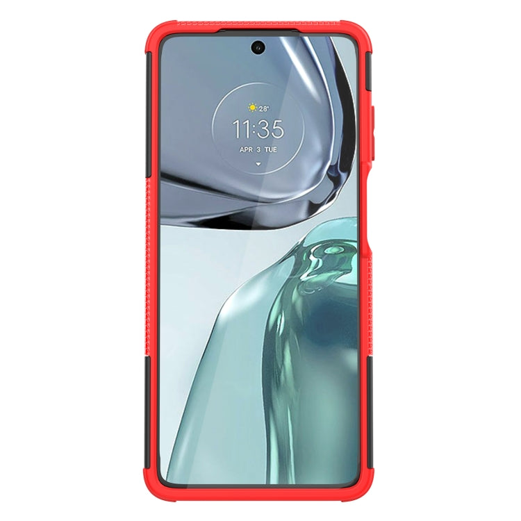 Tire Texture TPU + PC Phone Case with Holder, For Motorola Moto G62 5G