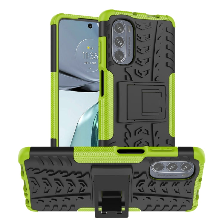 Tire Texture TPU + PC Phone Case with Holder, For Motorola Moto G62 5G