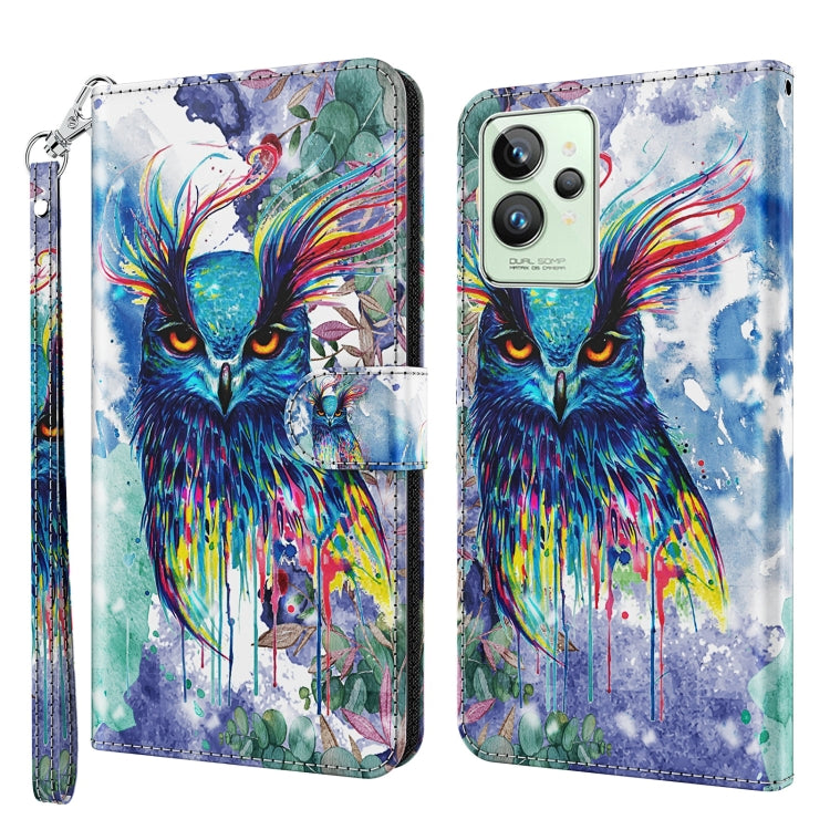3D Painting Pattern TPU + PU Phone Case, For Motorola Moto E22 / Moto E22i, For Realme GT2 Pro, For Realme GT2 / GT Neo2 / GT Neo 3T, For Honor 50