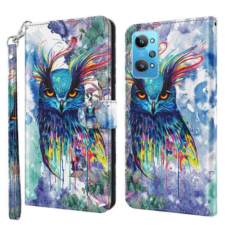 3D Painting Pattern TPU + PU Phone Case, For Motorola Moto E22 / Moto E22i, For Realme GT2 Pro, For Realme GT2 / GT Neo2 / GT Neo 3T, For Honor 50