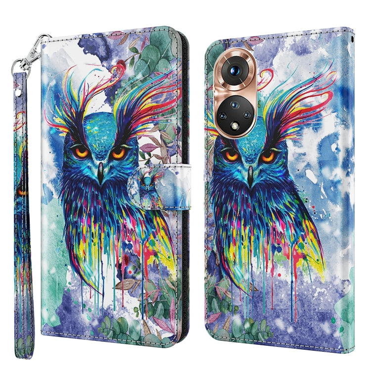 3D Painting Pattern TPU + PU Phone Case, For Motorola Moto E22 / Moto E22i, For Realme GT2 Pro, For Realme GT2 / GT Neo2 / GT Neo 3T, For Honor 50