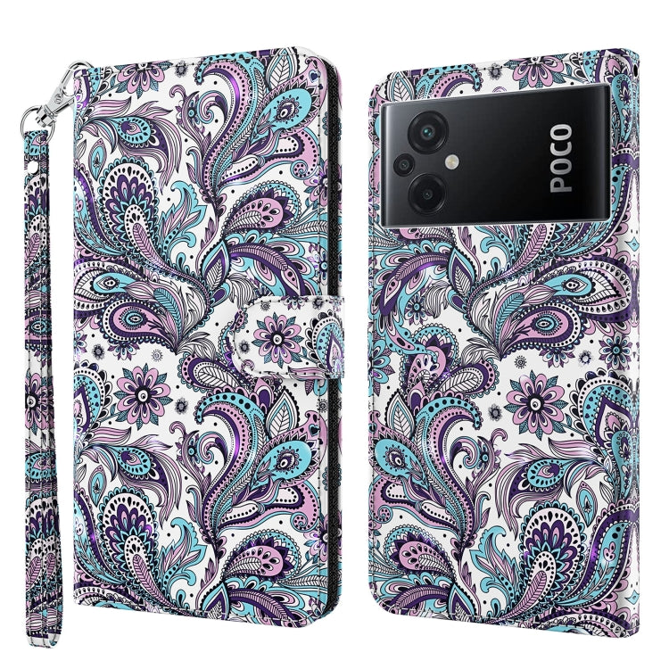 3D Painting Pattern TPU + PU Phone Case, For Xiaomi Poco F4, For Xiaomi Poco F4 GT, For Xiaomi Poco M5, For Xiaomi Poco M5S/Redmi Note 10/Note 10S