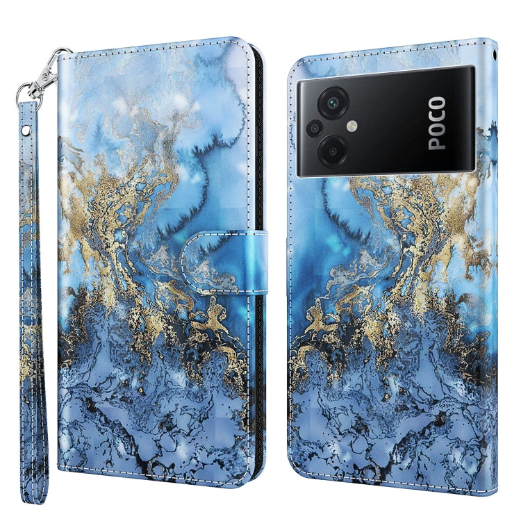 3D Painting Pattern TPU + PU Phone Case, For Xiaomi Poco F4, For Xiaomi Poco F4 GT, For Xiaomi Poco M5, For Xiaomi Poco M5S/Redmi Note 10/Note 10S