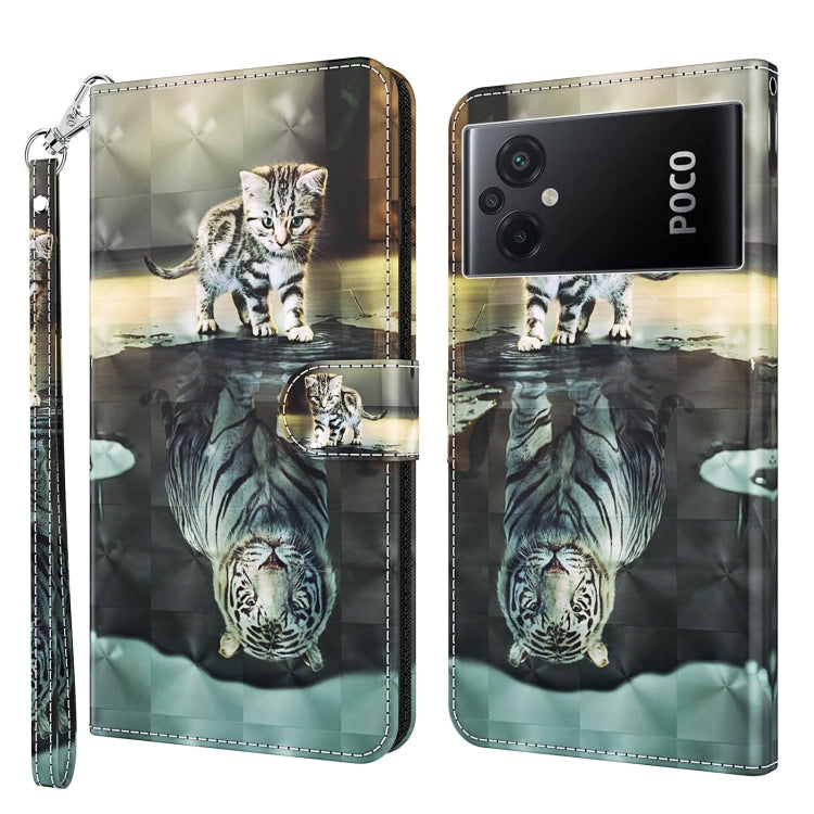 3D Painting Pattern TPU + PU Phone Case, For Xiaomi Poco F4, For Xiaomi Poco F4 GT, For Xiaomi Poco M5, For Xiaomi Poco M5S/Redmi Note 10/Note 10S