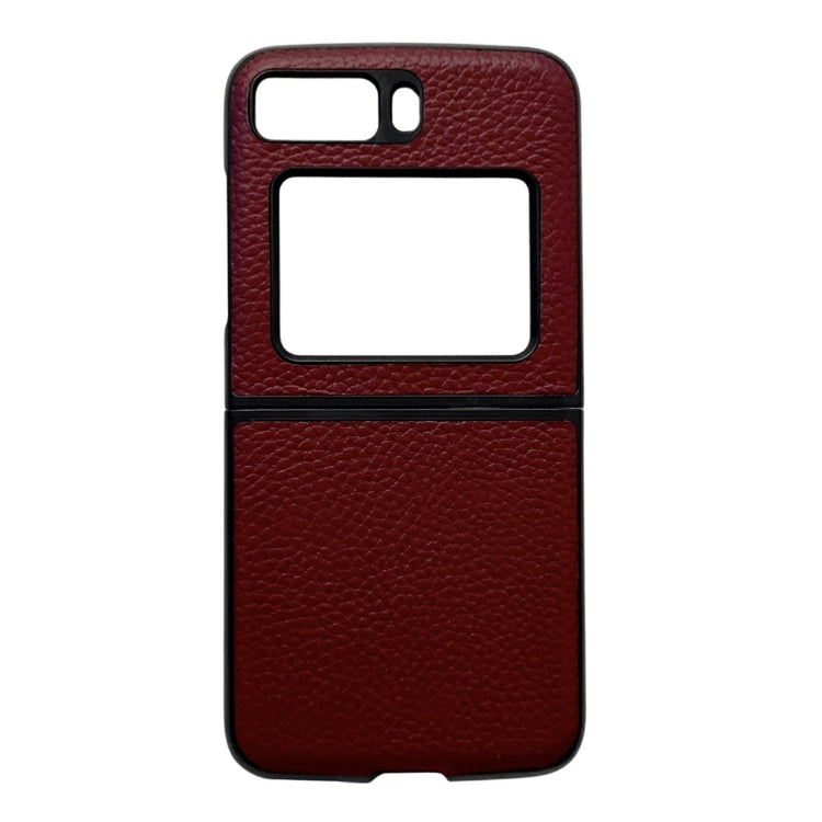 Genuine Leather Lychee Texture Phone Case, For Motorola Moto Razr 2022