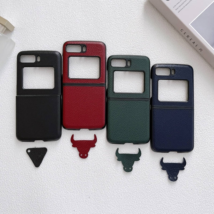 Genuine Leather Lychee Texture Phone Case, For Motorola Moto Razr 2022