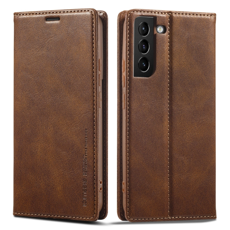 LC.IMEEKE RFID Anti-theft Leather Phone Case, For iPhone SE 2022 / SE 2020 / 8 / 7, For iPhone XS Max, For iPhone XS / X, For iPhone XR, For iPhone 8 Plus / 7 Plus, For Samsung Galaxy S21 5G, For Samsung Galaxy S21+ 5G