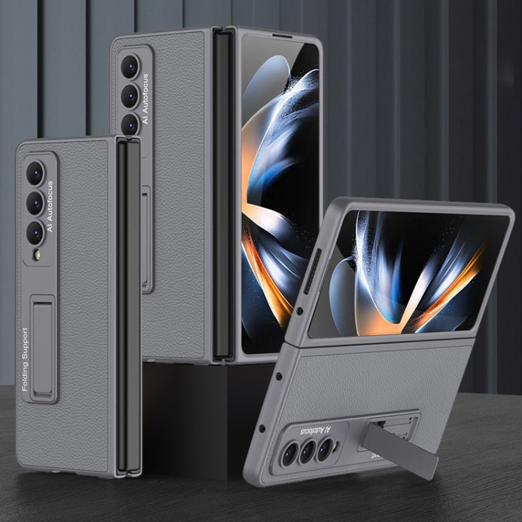 GKK Ultra-thin Plain Leather Full Phone Case with Stand, For Samsung Galaxy Z Fold4
