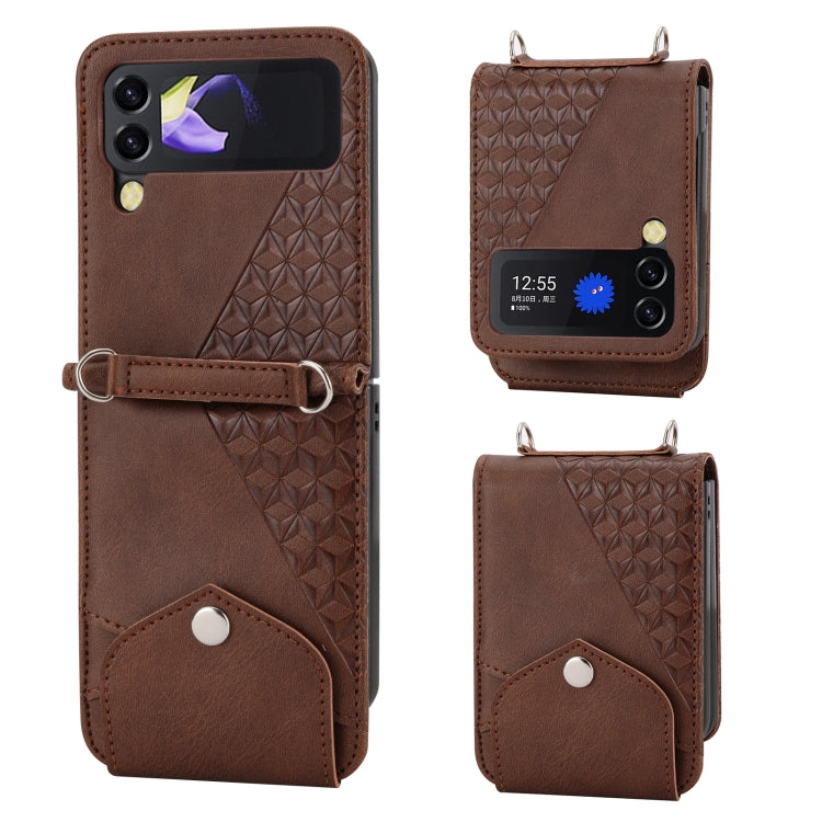 Cubic Grid Calf Texture Leather Phone Case, For Samsung Galaxy Z Fold4, For Samsung Galaxy Z Fold3 5G, For Samsung Galaxy Z Flip4, For Samsung Galaxy Z Flip3 5G